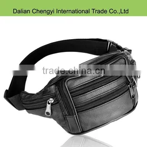 Top Grade Black Man Pure Leather Fanny Pack thumbnail-1