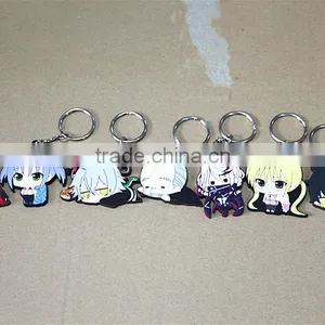 Colorful 3D Plastic Soft Pvc Carton Key Chain thumbnail-3