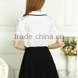 Wholesale AutumnSchool Uniforms Black Skirts White Short Sleeves Girls thumbnail-4