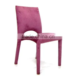 Fabric Upholstery Iron Base Dining Chair thumbnail-2
