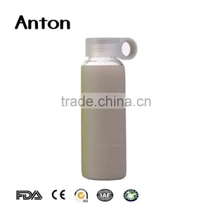 21oz Clear Glass Water Bottle Simple and Easy With Different Colour Silicon Sleeve thumbnail-3