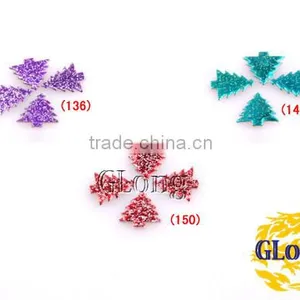 10*11mm Hot Fix Iron-on Nailhead Christmas Tree Shape Aluminum With Irregular Spots DIY For Bag Shoe Phone #GT094A-11P(Mix-s) thumbnail-1