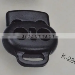 Design Hot Sell Two Holes Plastic Rope Stopper for Garment thumbnail-1