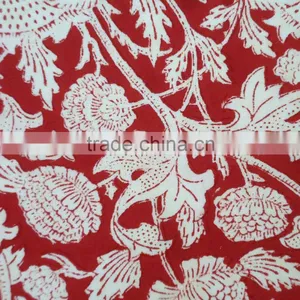Hand Block Printed Amarnath Red 215 cm Round Tablecloth thumbnail-2