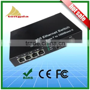 4X1000M Base-TX - 2X1000Base-FX Ethernet Sfp Fiber Optic Switch Converter thumbnail-2