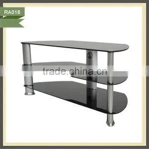 Modern Silver Aluminium Tempered Glass TV Stand RA016 thumbnail-1