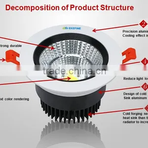 Cold Forged Aluminum Housing External Driver AC100-240V 30W COB Recessed LED Downlight for Indoor thumbnail-2