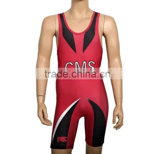 Cheap Mens Custom Made Sublimation Wrestling Singlets for Sale thumbnail-1