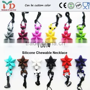 2014 Baby Teether Toys Food Grade Baby Teething Necklace/BPA Free Silicone Teething Beads For Jewelry thumbnail-1
