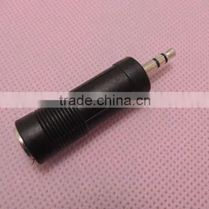 Stereo Audio Black 3.5 Male to 6.5 Female Connector Adapter thumbnail-1