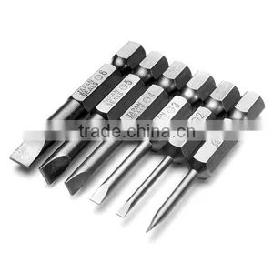 6pcs 50mm 2.0-6.0mm Flat Head Slotted Tip S2 Screwdrivers Bits thumbnail-2