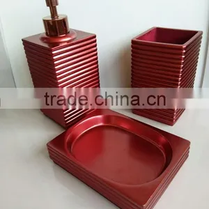 Ceramic Bathroom Accessories Set Holder 3 Pcs : Tumbler, Soap Dish, Dispenser thumbnail-2