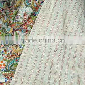 Paisley Kantha Quilt King Size Indian Kantha Bed Cover Handmade Kantha Blanket thumbnail-3
