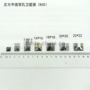 KC5 Square Rivoli 18*18 Flat Back Sew on Acrylic Rhinestones for Fashion Decoration, Craft Making, Garment Bags Accessories thumbnail-3