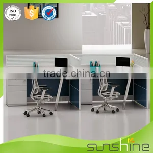 YS-SW08 Sunshine Furniture Cubicle Office Workstation 2 Seats With Glass Partition thumbnail-4