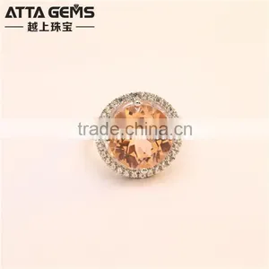 Fashion Created Morganite #777 Round Shape 925 Silver Ring for Women thumbnail-2