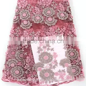 2016 Lastest French Lace African/royal Bule 3d Lace Fabric/african Wedding Lace Fabric thumbnail-4