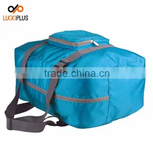 Luckiplus Foldable Travel Duffel Bag Luggage Sports Gym Water Resistant Nylon Blue thumbnail-2