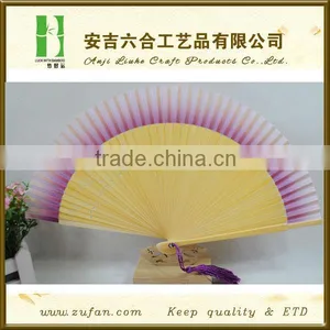 Eco-friendly Popular Silk Bamboo Fan thumbnail-1