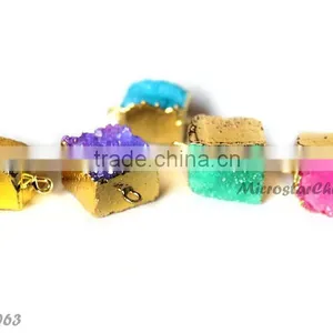 Wholesale Natural Drusy Stone Jewelry Titanium Drusy Connector thumbnail-3