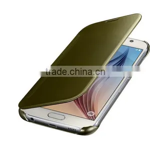 2016 Hot Selling Window View Electroplating Mirror pc pu Flip Case Cover for Samsung Galaxy S7/s7 Edge thumbnail-3