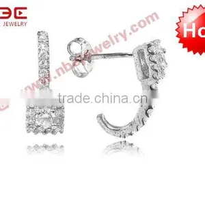 925 Sterling Silver White Stone Earrings thumbnail-1