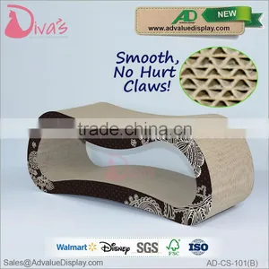 Wholesale Pet Toy Product Manufacturer Corrugated Indoor Cat House Cardboard Cat Scratcher With Catnip thumbnail-2