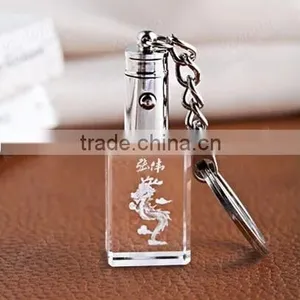 3D Laser Engraved Crystal Keychain Business Gifts Crystal Key Chain thumbnail-1