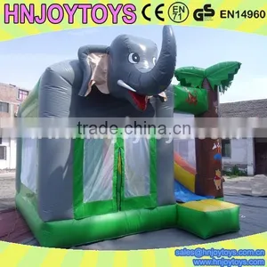 Elephant Design Jungle Inflatable Bouncer Combo thumbnail-1