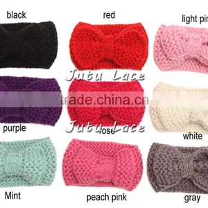 New !!Small Torx Baby Lace Knitting Cross Hair With Children in Europe and the Elastic Lace Hair Hoop Head With Seven Color thumbnail-2