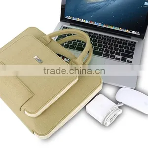 Fashionable BUBM Khaki Super-thin Convenient Work Pretty Attract Attention Laptop Bag Both Men and Women thumbnail-1