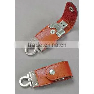 Brown Leather Key FOB USB Flash Memory Drive 16 GB,usb Stick 8gb thumbnail-1