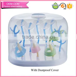 Plastic Space Saving Baby Bottle Drying Rack With Dustproof Cover thumbnail-1