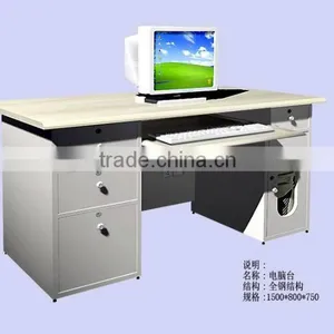 High Quality Metal Computer Work Tables With Drawers & Shelf thumbnail-1