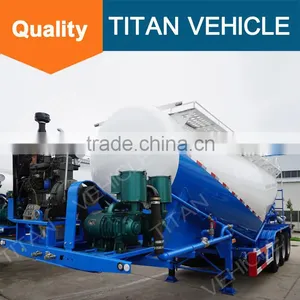 3 Axle 60 Ton Cement Bulker Trailer Unloading Bulk Cement Tanker for Sale thumbnail-2
