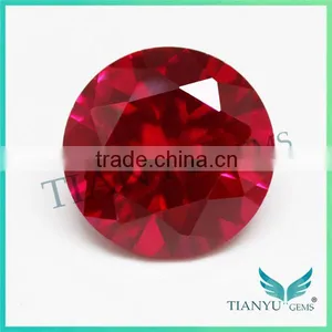 Best Price 12mm Round Brilliant Cut 5# Synthetic Corundum Dove Blood Lab Created Ruby Diamond thumbnail-1