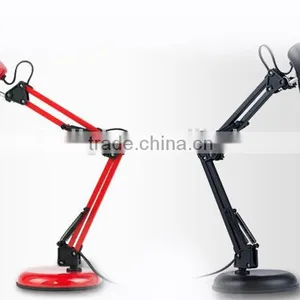 Adjustable Height Modern Bend Desk Lamp Metal In Black White And Red Finish Bedroom Living Room Table Lamp thumbnail-2