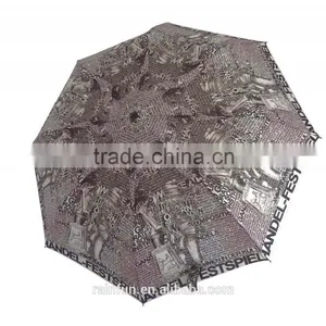 Full Printing Automatic Open 3 Foldable Umbrella thumbnail-2