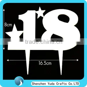 18 Eighteen Number Monogram Acrylic Cake Topper, Anniversary Birthday Party Cake Topper thumbnail-2