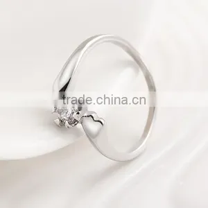1 Gram Gold Rings Jewelry Zircon Wedding Silver Ring thumbnail-3