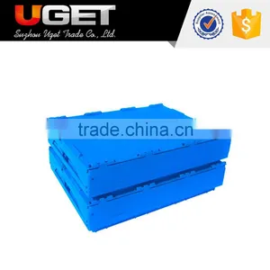 Customized Logo Space Saving Stackable Folding Plastic Fresh Crate thumbnail-6