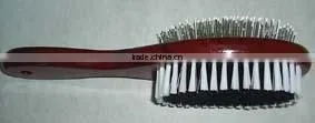 Double-sided Wooden Handle Pet Grooming Brush thumbnail-1