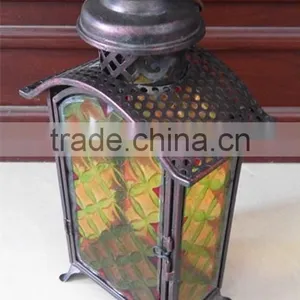 Bronze Metal Lantern With Glass , Ramadan Lantern, Antique Lantern thumbnail-2