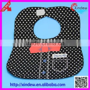 Baby Girl's Shirt Bib With Printed Tie and Button thumbnail-1
