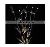 100cm 5pc Natural Twig Festive Decoration With Leaves & 50 Warm White Micro Lights New thumbnail-1