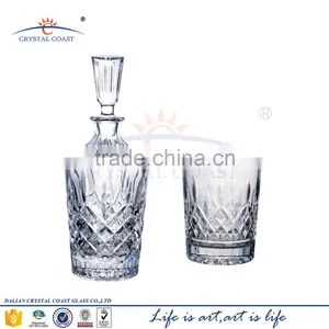 ANTIQUE CRYSTAL THICK STEMLESS WINE GLASSES thumbnail-2