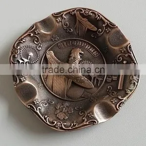 Antique Bronze Metal Ashtray thumbnail-1