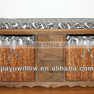 HOT Mocha-color Europe Import Wood Shoe Stool Living Room Furniture From China thumbnail-1