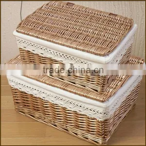 Wicker Laundry Basket Wicker Storage Hamper Basket With Lid Wholesale thumbnail-1