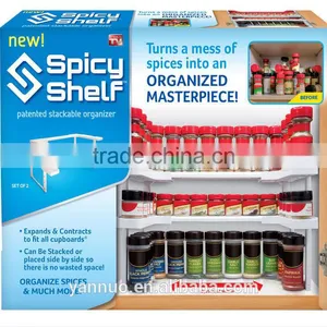 As Seen On TV 2017 Pharmacy Shelves, Kitchen Storage Bottle Drying Rack Plastic Spice Spicy Shelf thumbnail-1